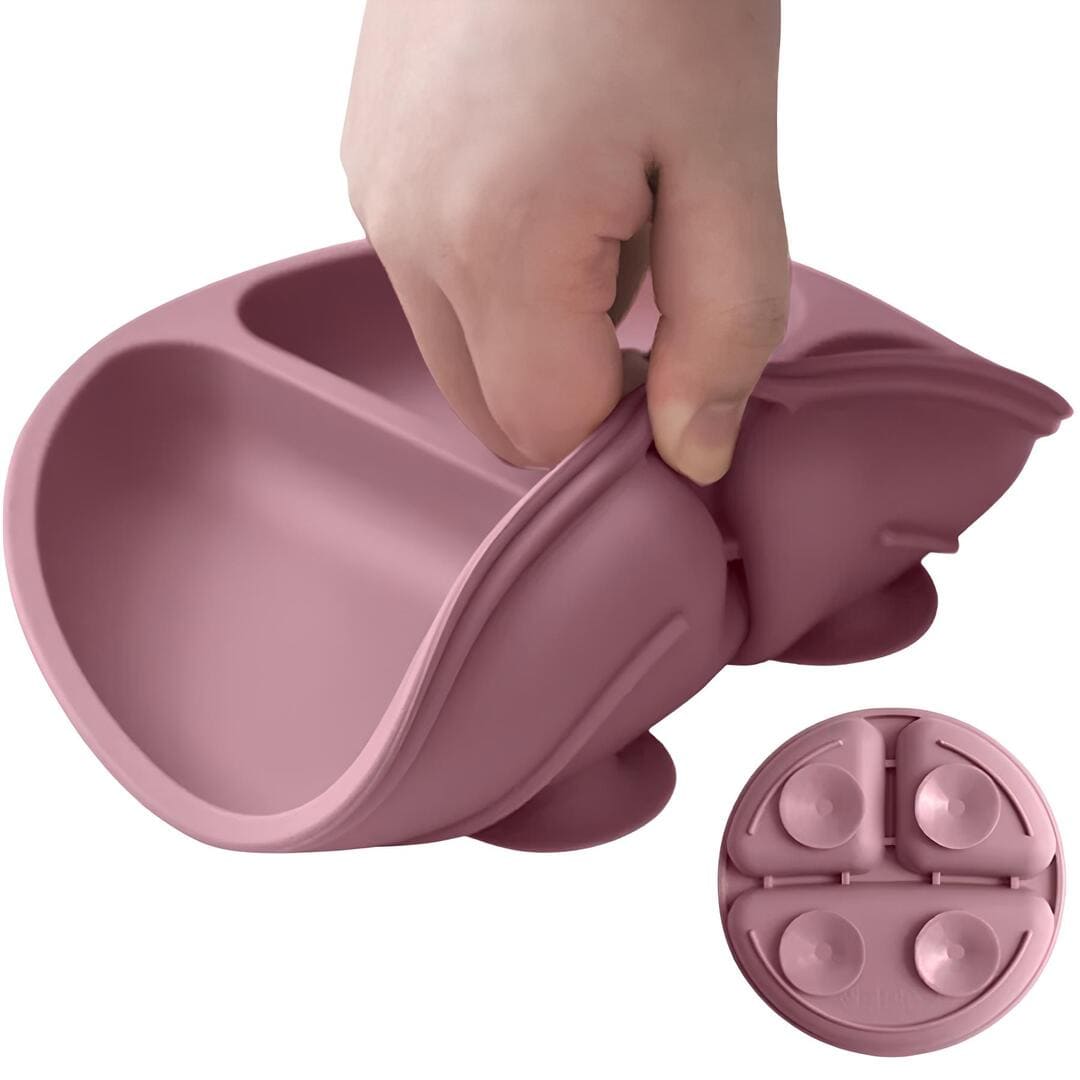 Assiette en silicone avec ventouse