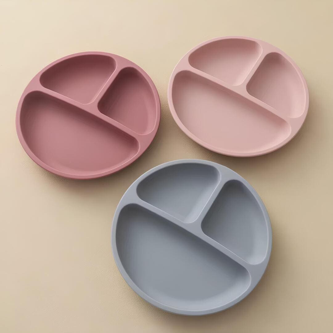 Assiette en silicone avec ventouse