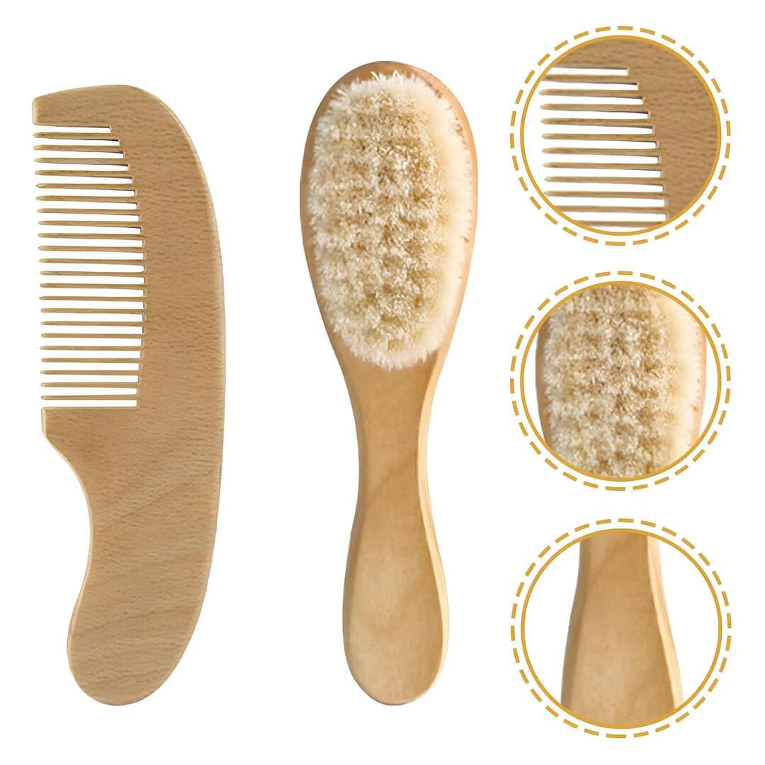 Brosse et peigne en bois